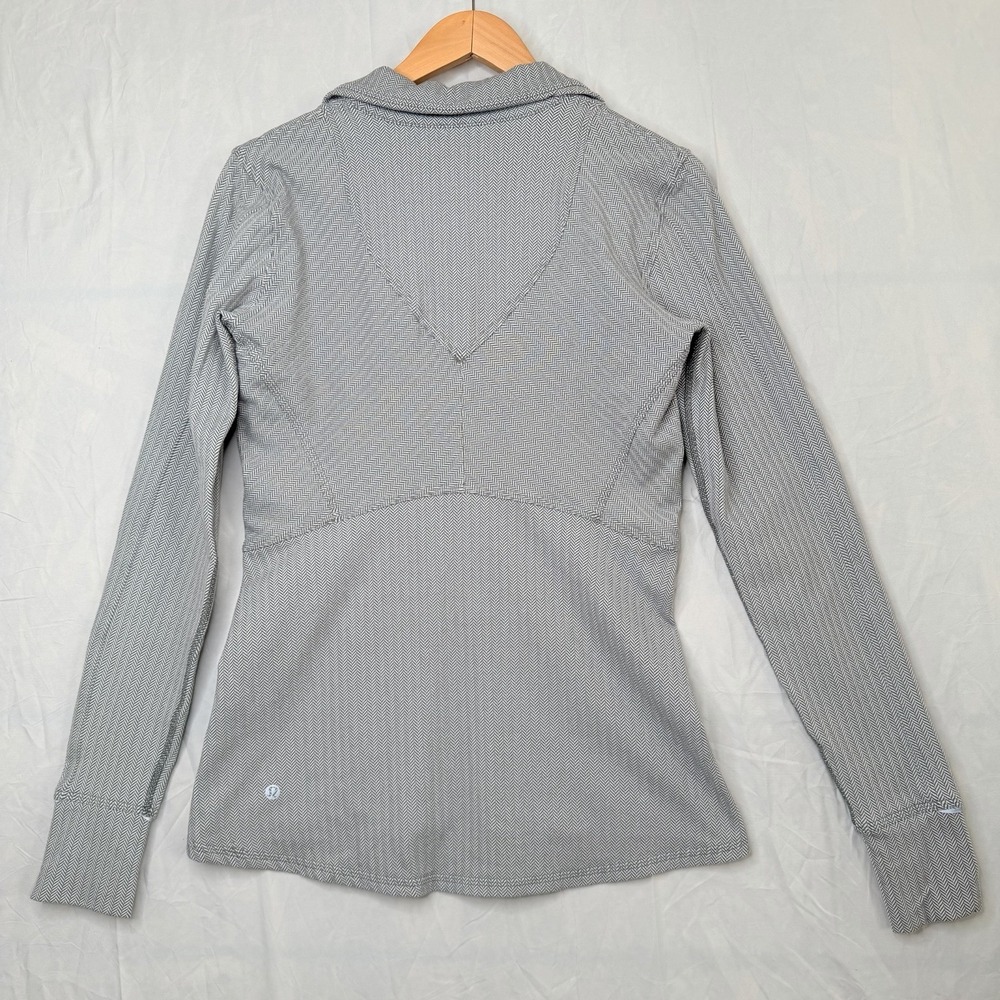 Lululemon Women's Kanto Catch Me 1/2 Zip Top Heather White Slate grey Size 8 - Picture 11 of 16